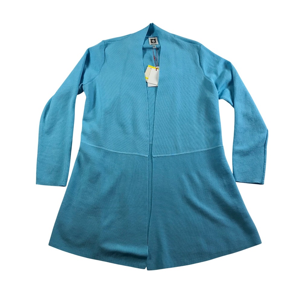Anne Klein Siren Blue Open Front Cardigan Sweater Womens Medium NWT 10765904-BY4